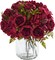 4 Packs Burgundy Artificial Peonies Silk Flowers Bouquet – Realistic Faux Peony Arrangement for Wedding Centerpieces, Halloween Decor, Home & Party Floral Decorations